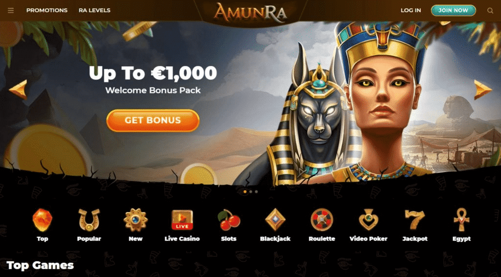 Amunra Casino Screenshot