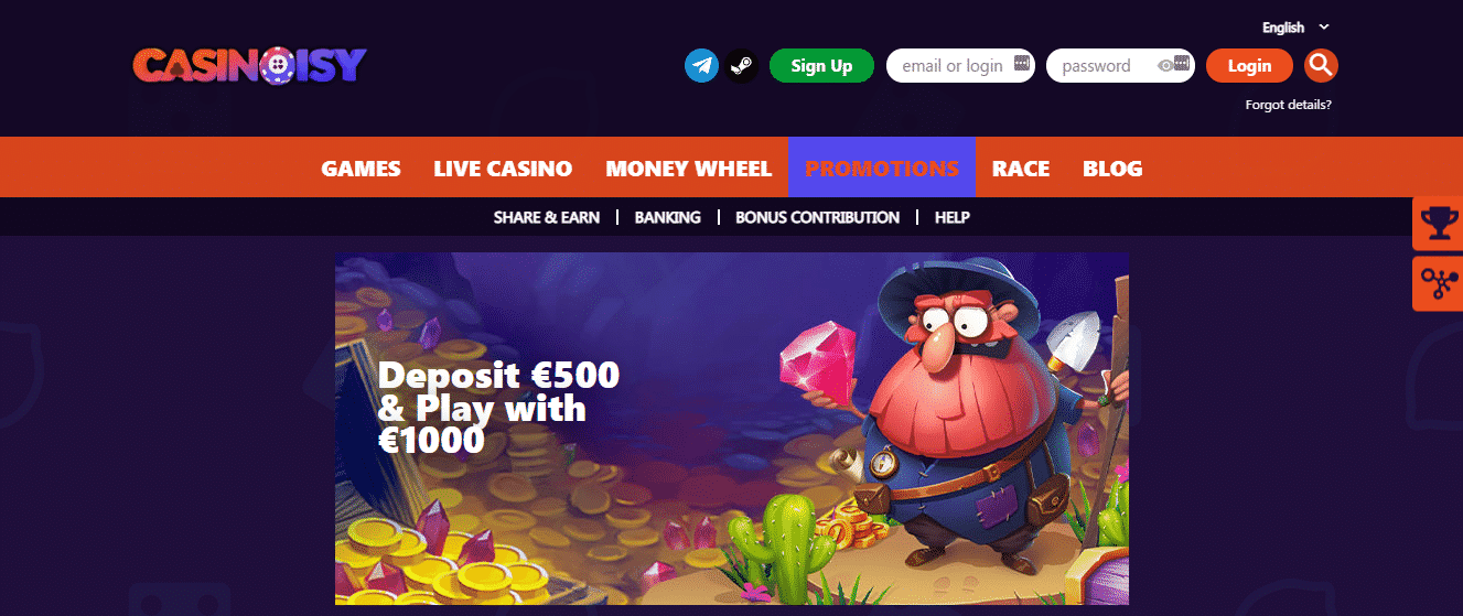 Casinoisy Casino Screenshot