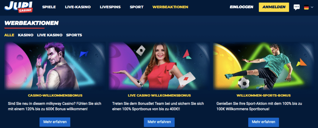 Jupi Online Casino Bonus