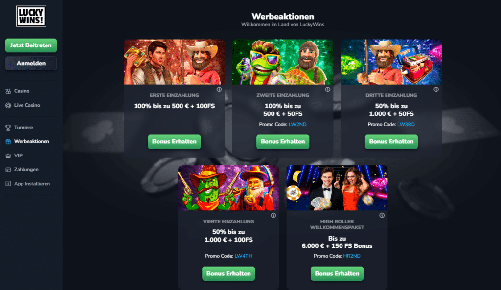 LuckyWins Online Casino Bonus