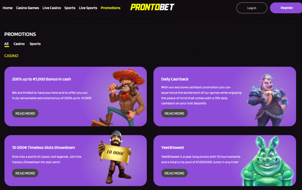 Prontobet Online Casino  Bonus