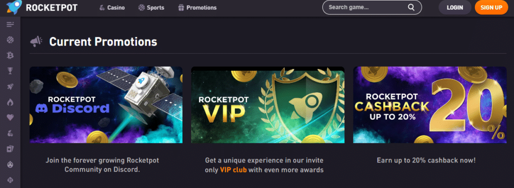 Rocketpot Online Casino Bonus