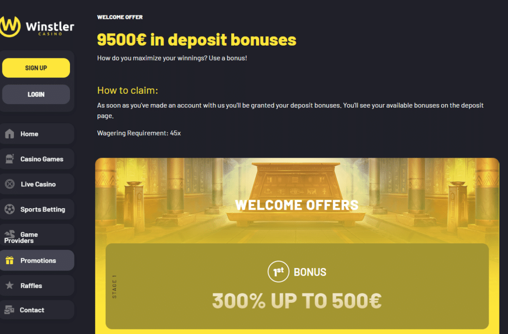 Winstler Online Casino Bonus