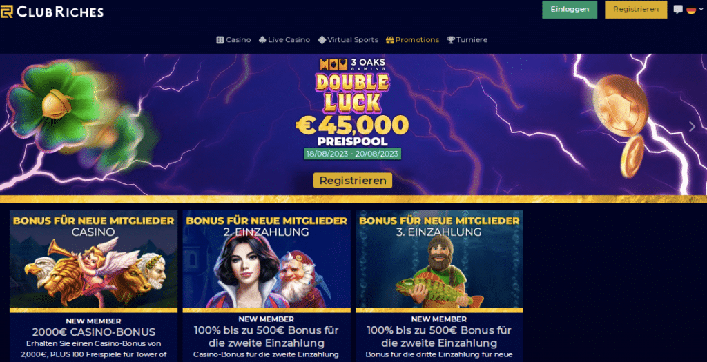 clubriches online casino bonus