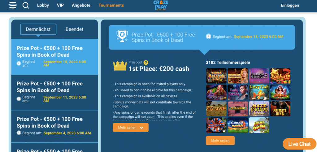 crazeplay online casino bonus