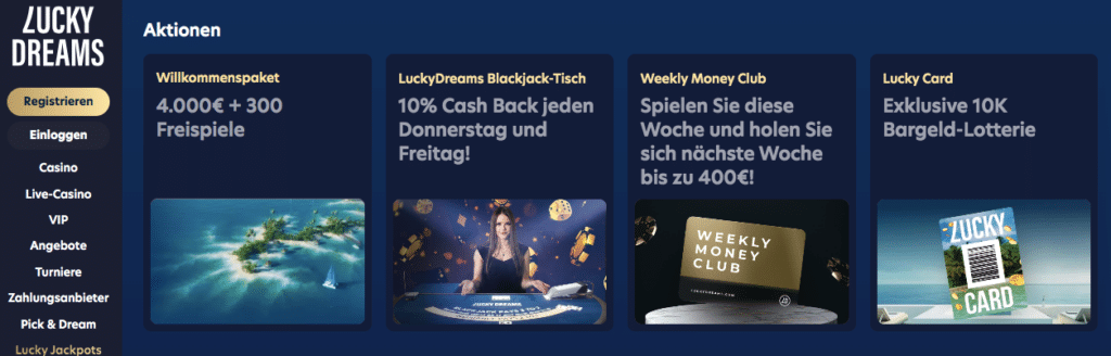 lucky dreams online casino bonus