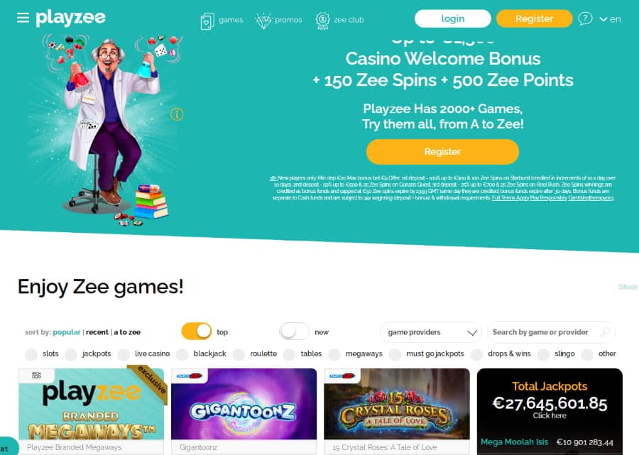 Playzee Casino Screenshot