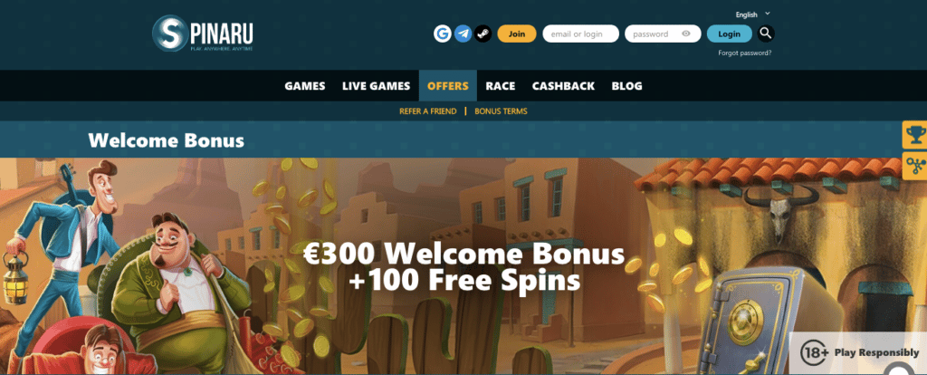 Spinaru Casino Screenshot