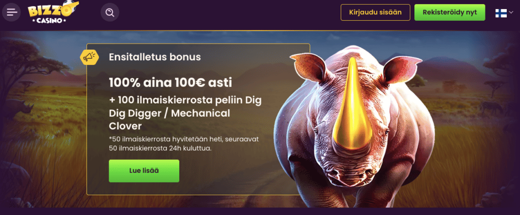 bizzo casino promotions screenshot