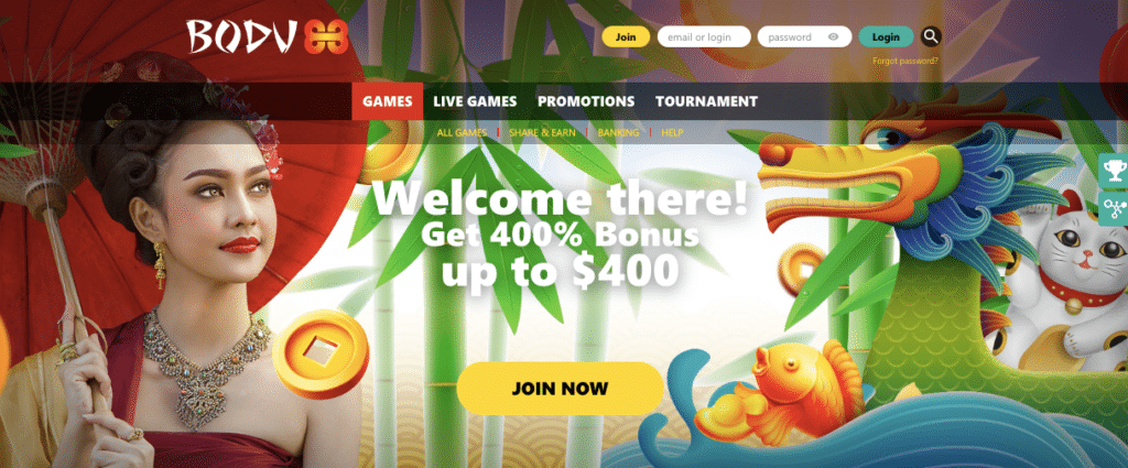 bodu88 casino lobby screenshot
