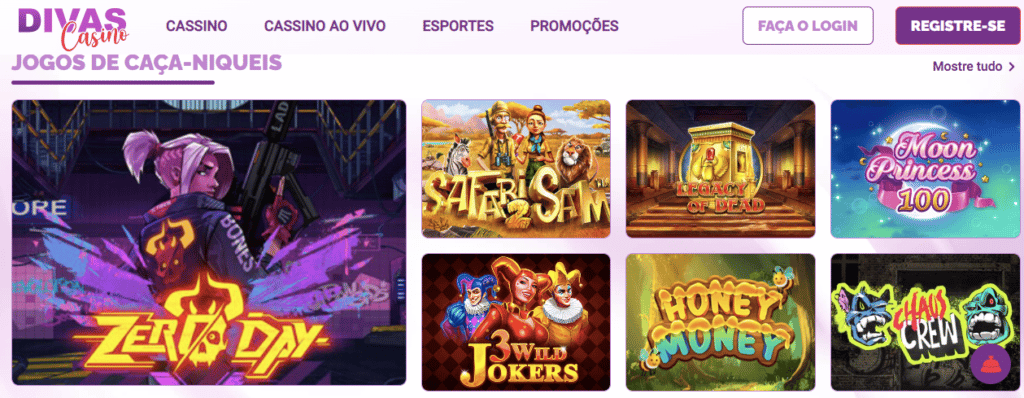 divas casino games screenshot