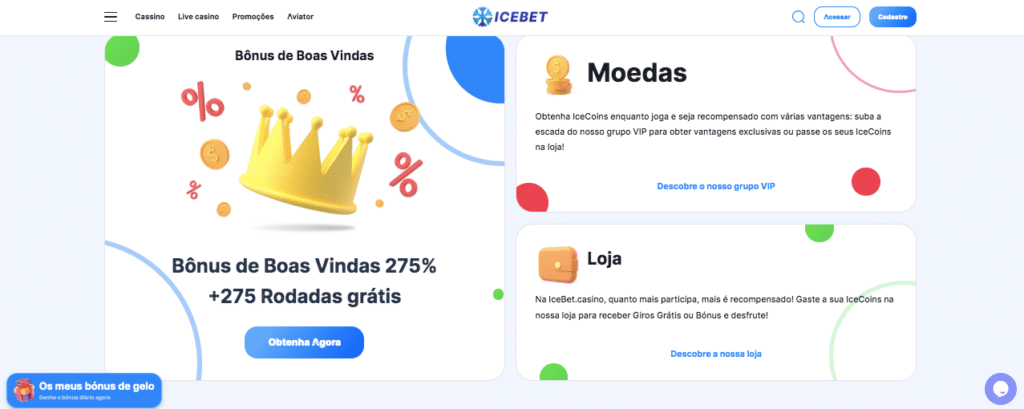 icebet online casino bonus screenshot