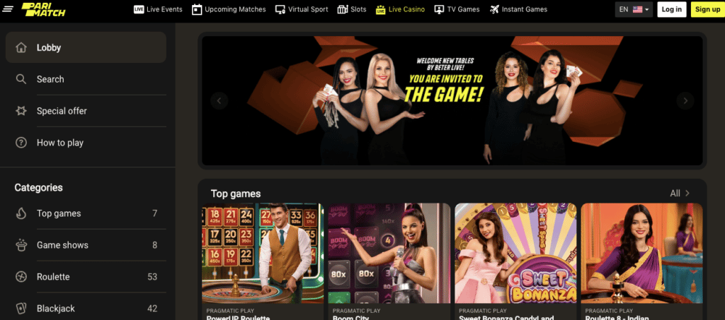 parimatch casino screenshot