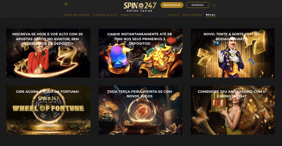 spin247 online casino bonus screenshot