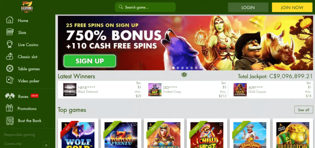 7reels Online Casino Screenshot