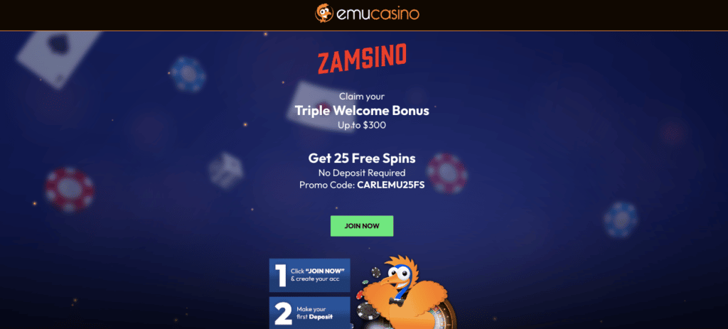 emu casino lobby screenshot