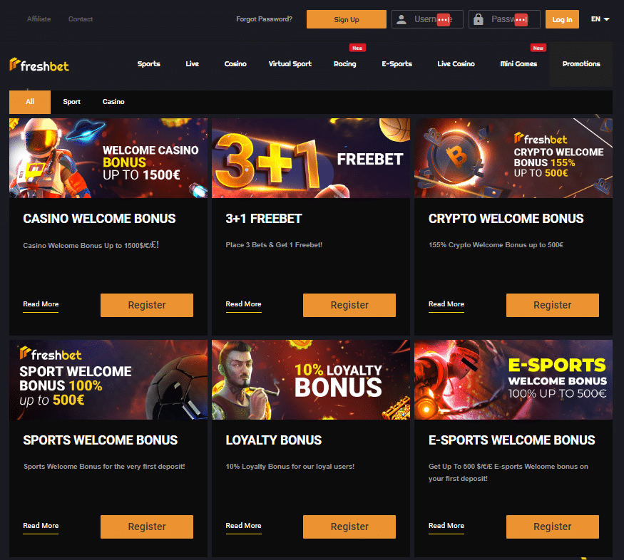 Freshbet Online Casino Bonus