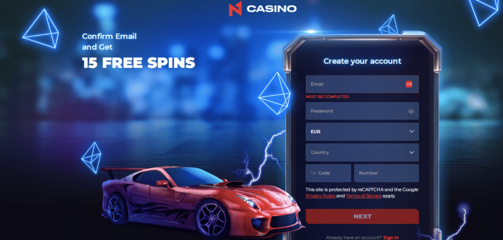 N1 Casino Lobby Screenshot