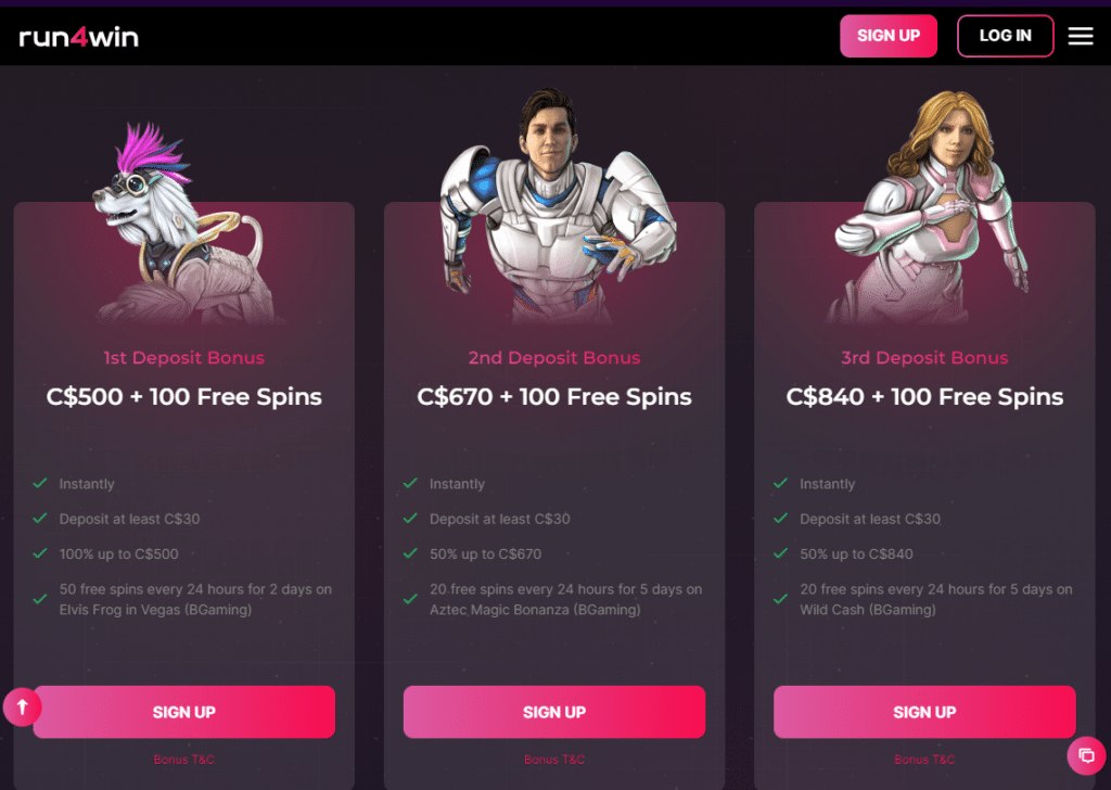 Run4Win Online Casino Bonus