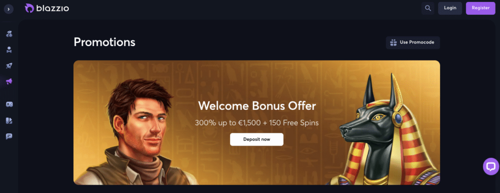 blazzio online casino bonus