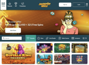 jackpot molly casino lobby screenshot