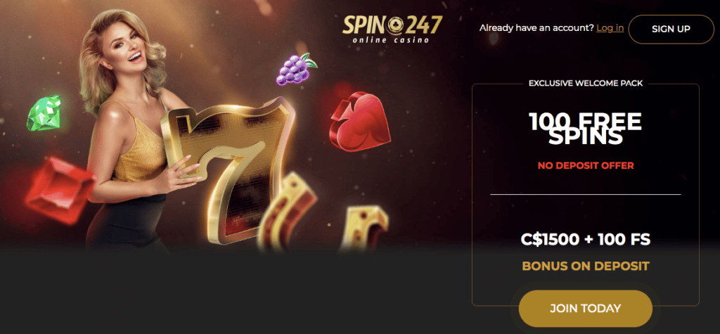 spin247 online casino lobby screenshot
