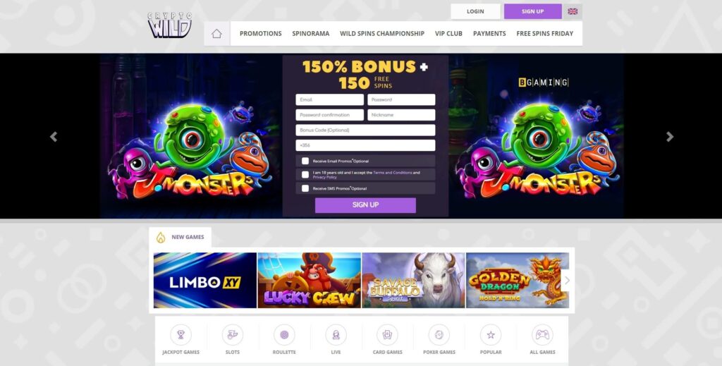 CryptoWild New BTC Online Casino