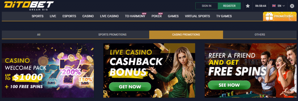 DitoBet Casino Screenshot