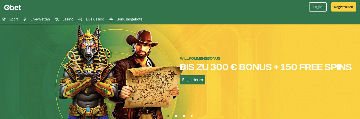 qbet online casino lobby screenshot