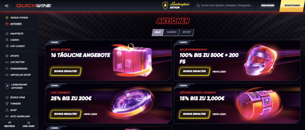 quickwin online casino bonus