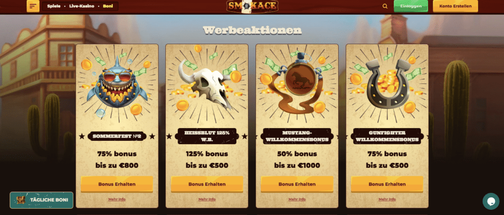 smokace online casino bonus