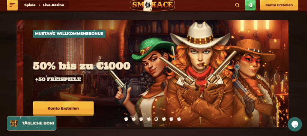 smokace online casino lobby screenshot