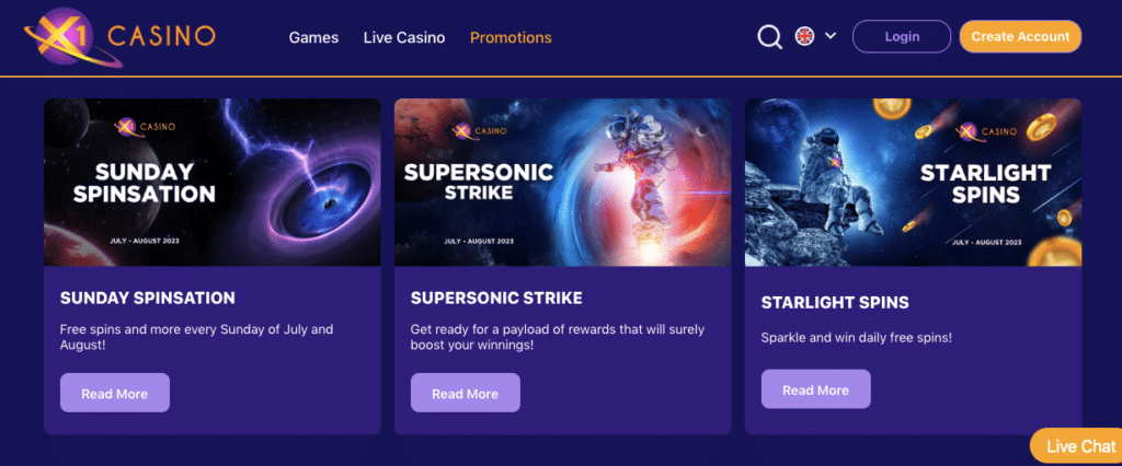 x1 online casino bonus