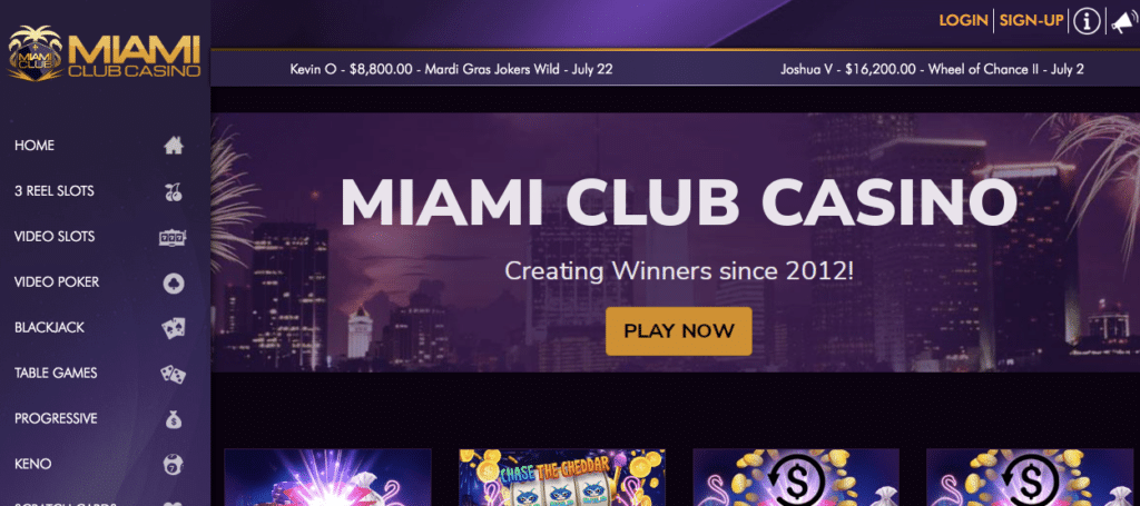 miami club online casino