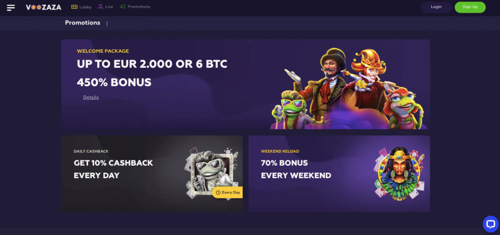 voozaza online casino bonus