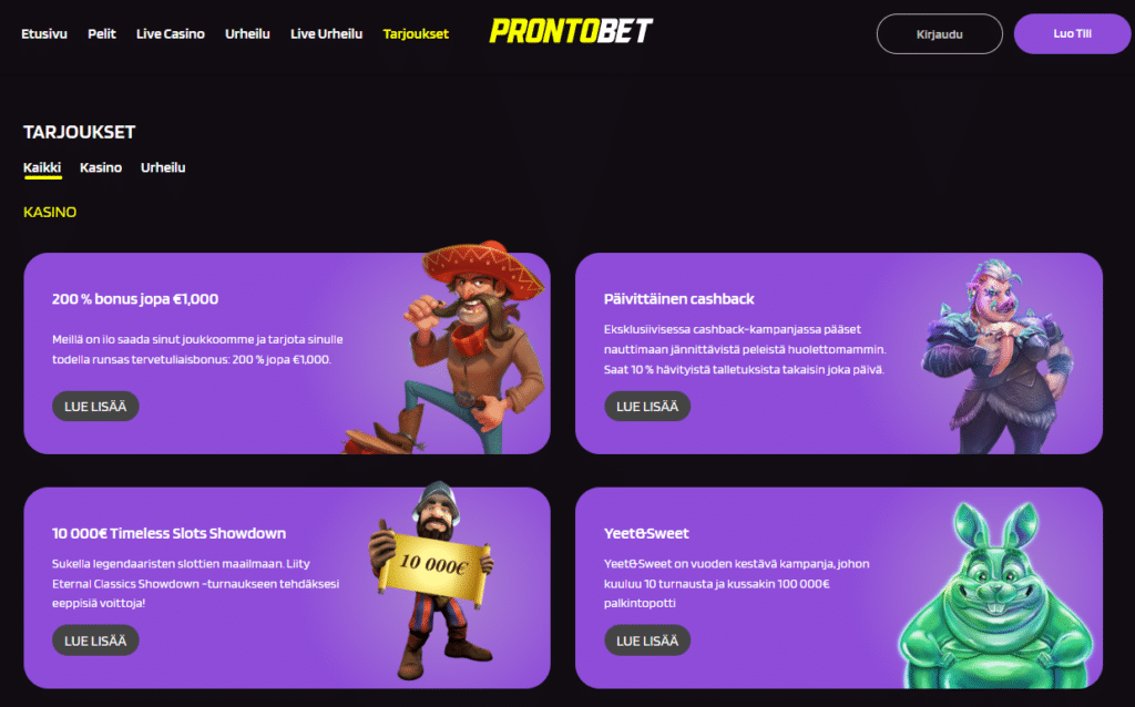 Prontobet Online Casino Bonus