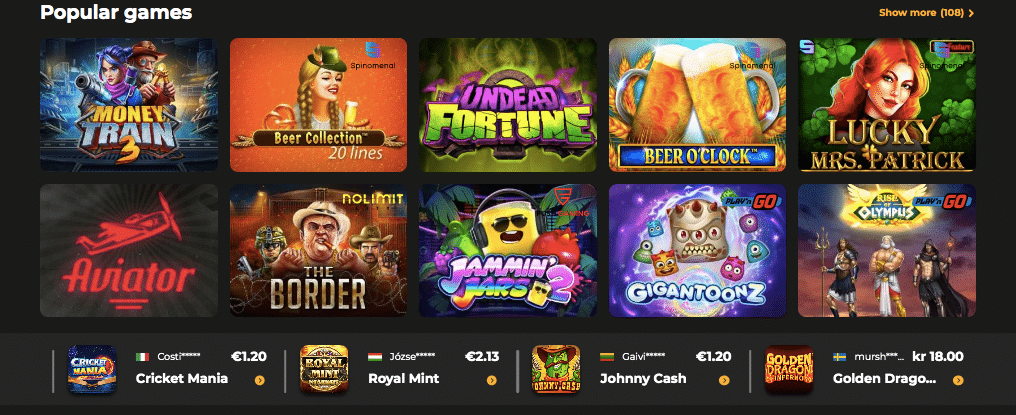 biamobet casino games screenshot