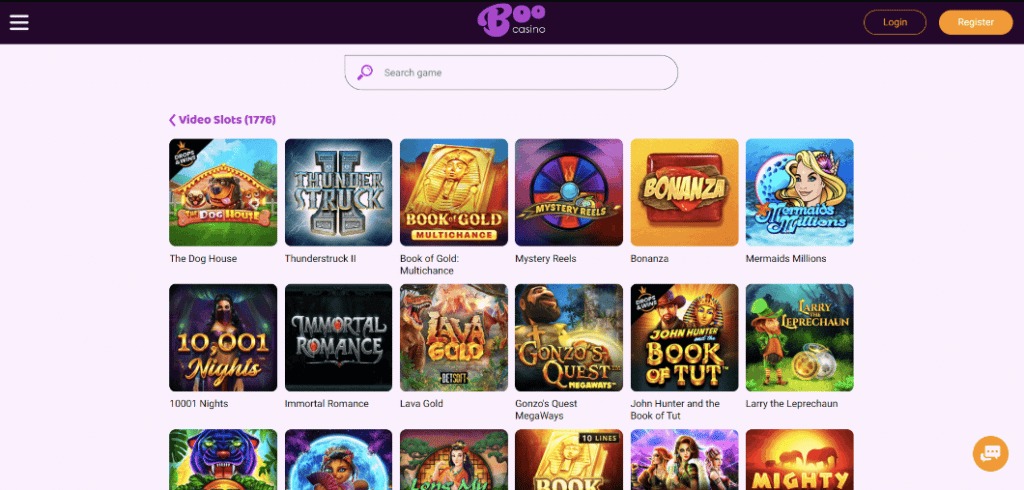 boo online casino slots screenshot