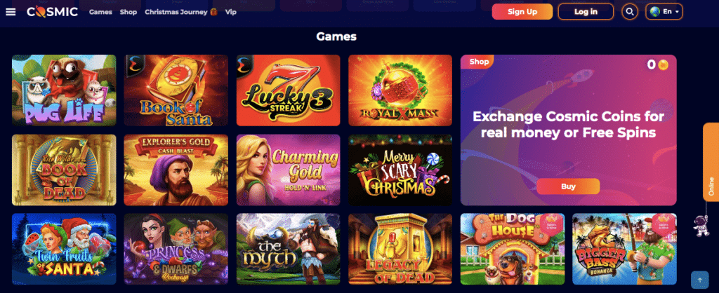 cosmic casino games screenshot