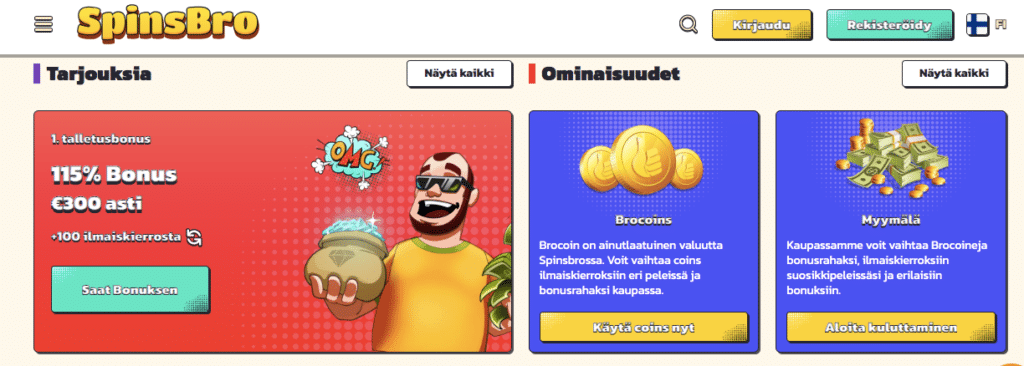 spinsbro online casino bonus screenshot