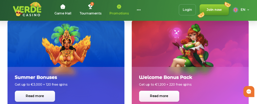Verde Online Casino Bonus