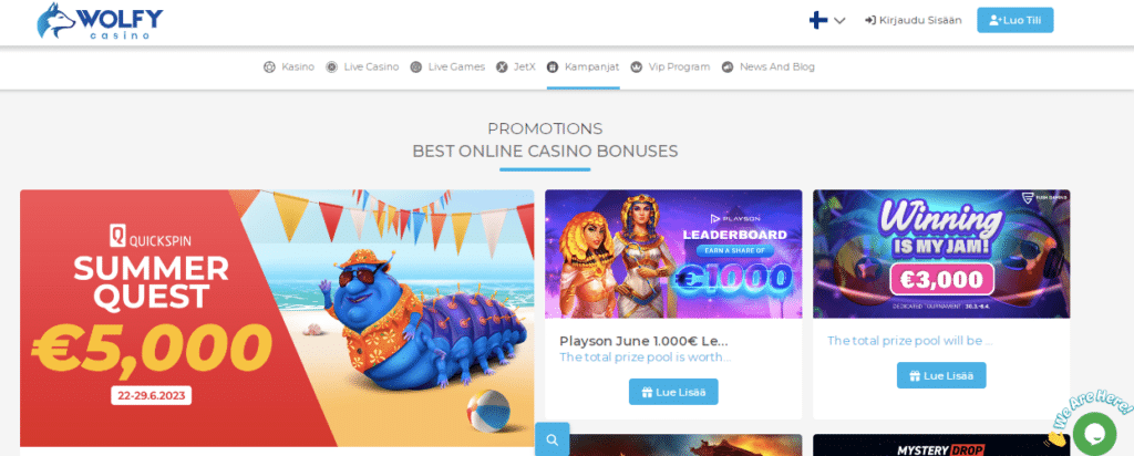 wolfy casino online screenshot