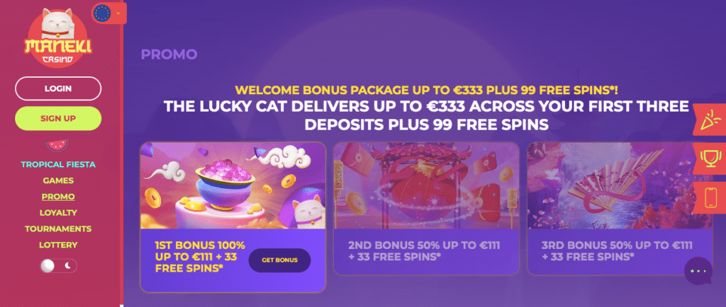 maneki online casino bonus