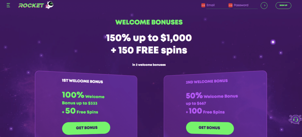 rocket online casino bonus