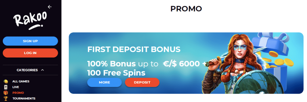 Rakoo Online Casino Bonus