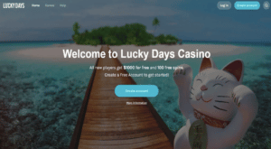 lucky days casino lobby screenshot