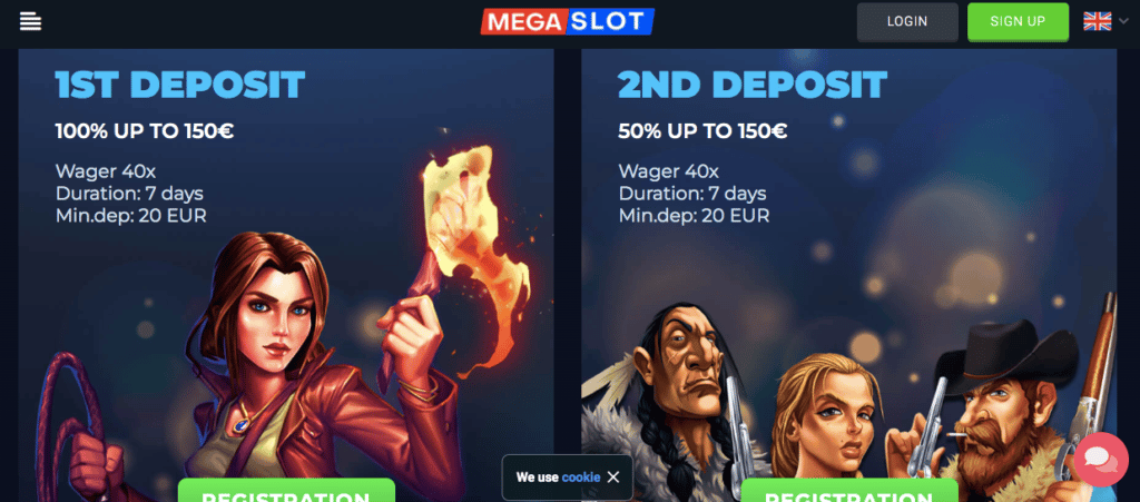 megaslot casino promotion screenshot