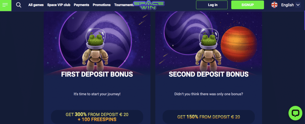 space win casino promotions screenshot