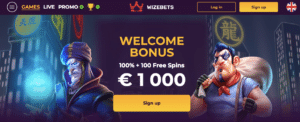 wizebets online casino lobby screenshot