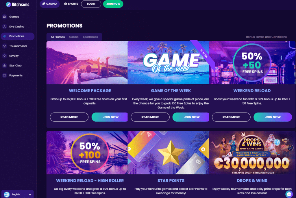 Bitdreams Online Casino Bonus